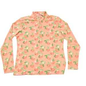 Antigua Women’s Size M Peach & Citrus Print Long Sleeve Pullover